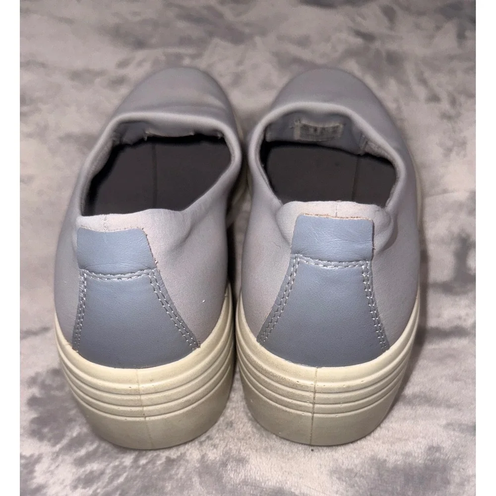 ECCO Danish Design Womens Grey Textile Slip On Wedge Platform Sneakers Size 39